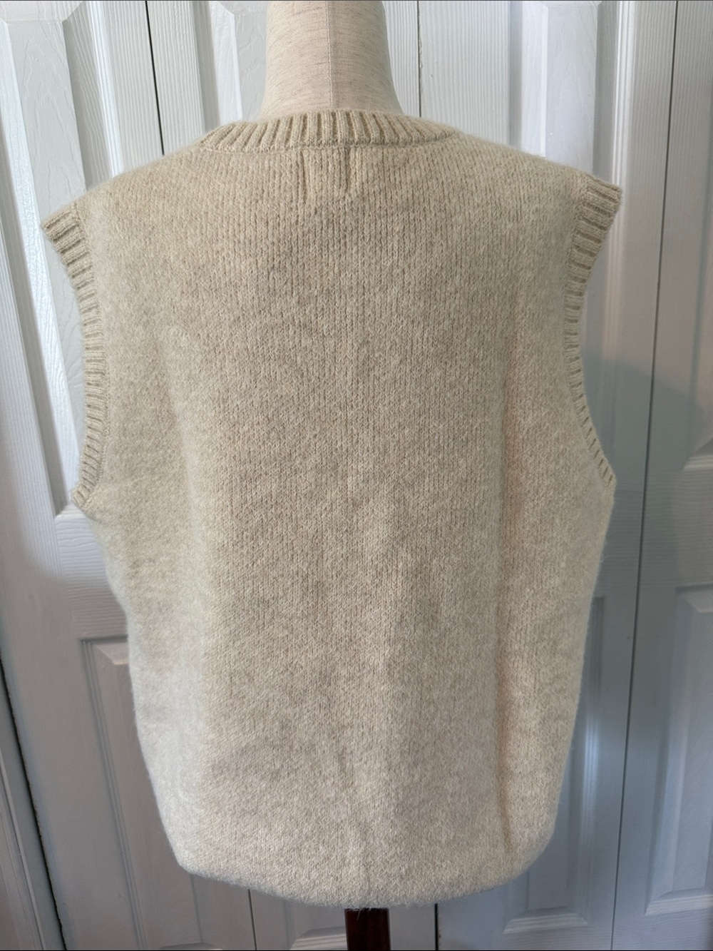 Maeve Anthropologie Cream Knit Floral Sleeveless Sweater Vest Sz XL - Picture 9 of 12